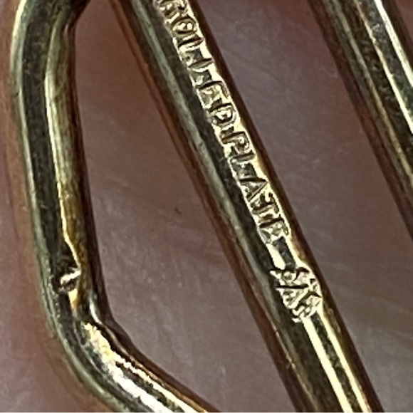 Vintage Mid Century Wedding Two Tone Love Knot Tie Bar Chain - Picture 12 of 15